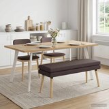  Klupa s dvostrukim slojem Tamno smeđa 110 x 40 x 47 cm Tkanina | shoptok.hr