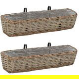  Balkonski cvetlični lonec 2 kosa pleten s PE podlogo 80 cm | Shoptok.si
