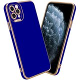 Cadorabo Ohišje, združljiv z Apple v sijajnem modrem - Rose Gold - Zaščitni pokrov iz fleksibilnega silikona TPU in z zaščito pred kamero, (20593031) Cene