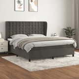The Living Store Box spring postelja z vzmetnico temno siva 160x200 cm žamet - Box Spring Postelja, (21488866) Cene