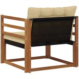  Set vanjskih sofa Čvrsto drvo akacije i Textilene Prirodna - Prirodno i bež vodoravne letvice | shoptok.hr