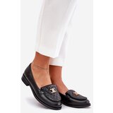 Laura Messi Leather Moccasins With Gold Decoration Black 2927 | shoptok.hr