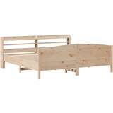 vidaXL Posteljni okvir z vzglavjem 200x200 cm trdna borovina, (21311204) | Shoptok.si