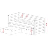  dječji krevet Senso s dodatnim krevetom i ladicom - bijeli - 190*90 cm | shoptok.hr