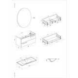 Hanah home Kupatilski ormarić sa umivaonikom i ogledalom (2 komada) Serenity Grey | Eponuda.com