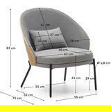 Kave Home Siva/u prirodnoj boji fotelja Eamy – | shoptok.hr