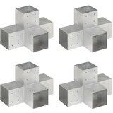 vidaXL Spojniki za stebre 4 kosi X oblike pocinkana kovina 101x101 mm Cene