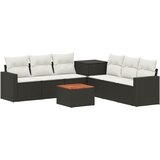  Set sofe 8 kom. Crna i krem-bijela Poli Rattan i čelik | shoptok.hr
