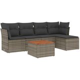 Maison Chic Seti vrtnega pohištva - Vrtna garnitura - Vrtni pohištvo set 6-delna z blazinami siv poli ratan, (21807457) | Shoptok.si