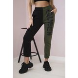 Kesi Women's sweatpants with QUEEN inscription khaki | shoptok.hr