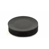 Hermia Mat črni keramični krožniki v kompletu 6 ks ø 25 cm –