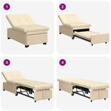  Krevet-sofa na razvlačenje Krema 194 x 50 x 82 cm tkanina | shoptok.hr