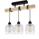 Brilagi Plafonski luster WOOD GLASS 3xE27/60W/230V borovina/crna/bela | Eponuda.com