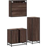  3-dijelni set kupaonskog namještaja boja smeđeg hrasta drveni | shoptok.hr