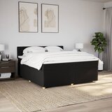  Krevet s oprugama i madracem crni 200x200 cm od tkanine | shoptok.hr