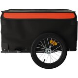  Prikolica za bicikl crno-narančasta 45 kg željezna Crna 124 x 62.5 x 52 cm | Shoptok.si
