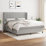 The Living Store Box spring postelja z vzmetnico svetlo siva 160x200 cm žamet - Box Spring Postelja, (21489080) Cene