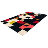 Kayoom RAVNO TKANA PREPROGA 170/240 cm taftano večbarvno, črna | Shoptok.si