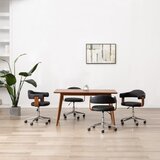 vidaXL Okretne blagovaonske stolice 4 kom crne od drva i umjetne kože | shoptok.hr