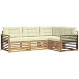 vidaXL Zunanja garnitura za sedenje 5 pcs Bela in krem Poliester, (5000280059) | Shoptok.si