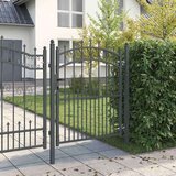 vidaXL Vrata ograje s bodicami Siva 150 x 100 cm | Shoptok.si