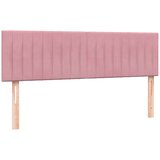 Box Spring krevet s madracem i LED ružičasti 160x220 cm baršun | shoptok.hr