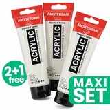  Set od 3 akrilne boje Amsterdam - 2 + 1 gratis | Titan bijela | Eponuda.ba