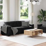  Dvodijelni set sofa s jastucima, crni baršun | shoptok.hr