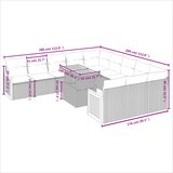 11-dijelni set vrtnih sofa od poliratana s jastucima sivi | shoptok.hr