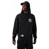 New York Yankees Majica s kapuljačom MLB Half Logo Oversized Hoody Black/White XL