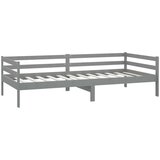 vidaXL Dnevni ležaj s madracem 90 x 200 cm sivi od masivne borovine | shoptok.hr