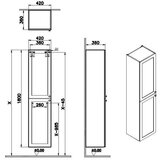 Vitra ROOTCV40TM Root Classic 180 x 42 x 36 cm visoka stranska omarica | Shoptok.si