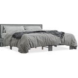 Furnova Posteljni okvir siva sonoma 200x200 cm inž. les in kovina, (21937217) | Shoptok.si
