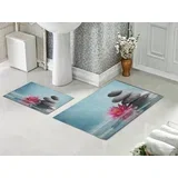 Set za kupatilo Kamenčići i cvet sa gumenom podlogom 40x60cm + 60x90cm, SG-015