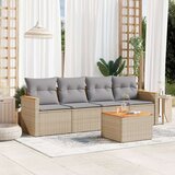  5-dijelni vrtni set sofa s jastucima bež od poliratana Cijene