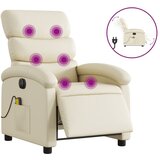 Maison Chic Električni masažni naslanjač - Relax naslanjač krem umetno usnje, (22134874) | Shoptok.si