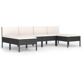 The Living Store Vrtna sedežna garnitura 6-delna z blazinami poli ratan črna - Komplet Vrtnega Pohištva, (21422427) | Shoptok.si