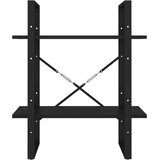 Ormarić za knjige s 2 razine crni 60x30x70 cm konstruirano drvo | shoptok.hr