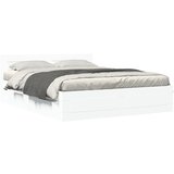 Furnova Posteljni okvir z vzglavjem bel 150x200 cm inženirski les, (21940796) | Shoptok.si
