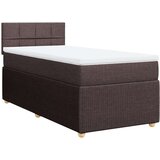 vidaXL Box spring postelja z vzmetnico temno rjav 90x190 cm blago, (21291864) | Shoptok.si