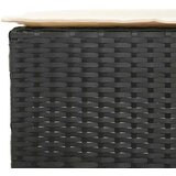  7-dijelni vrtni barski set od poliratana s jastucima crni Crna 100 x 60.5 x 110.5 cm | Shoptok.si