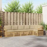  Set vanjskih sofa 6 pcs Bijela i bež 304 x 126,5 x 73 cm | shoptok.hr