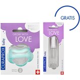Curaprox baby duda 1/1, veličina 0, tirkiz + držač za dude gratis | ePonuda.com