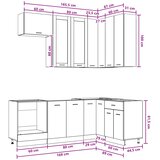  Kuhinjska jedinica LYON 8 kom. Dimljeni hrast Konstruirano drvo | shoptok.hr