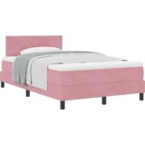 Box Spring Postelja z Mattresom Roza Mala Dvojna Žamet, (22052323) | Shoptok.si