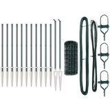 vidaXL Euro Ograda s 13 Bodljikavih Anker Postova 0.4x25 m Galvanizirani Čelik Zeleni | shoptok.hr