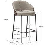 Kave Home Rjavi/bež barski stoli v kompletu 2 ks (višina sedeža 65 cm) Eamy – | Shoptok.si