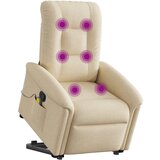 Maison Chic masažni naslanjač - Relax naslanjač s funkcijo vstajanja krem blago, (22062572) | Shoptok.si
