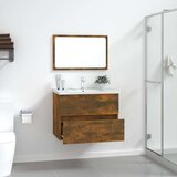 vidaXL 2-dijelni set kupaonskog namještaja dimljeni hrast drveni | shoptok.hr