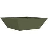  Vrtna saksija Maslinasto zelena 50 x 50 x 15 cm Čelična vrata | shoptok.hr